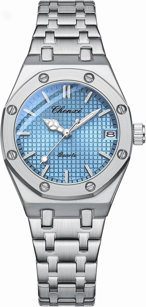 Gosasa Women's Quartz Watch Luxurious Stainless Steel Wristwatch with Luminous Display and Calendar