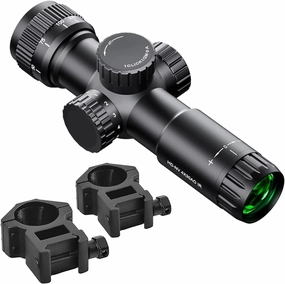 GOTICAL 4x30 AO Compact Scope Objective Lens, Parallax Adjustable Focusable, 5 Levels of Reticle, Red and Green, 1/2MOA, 1200G Recoil IP67 Waterproof, 6.5 inches (16.5 cm) Length, Tactical Optical