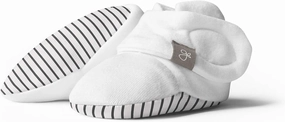 goumikids goumiboots Soft Stay On Booties Keeps Feet Warm Adjusts to Fit as Baby Grows (0-3 Months Hello Baby Brown - Stripe (Gray))