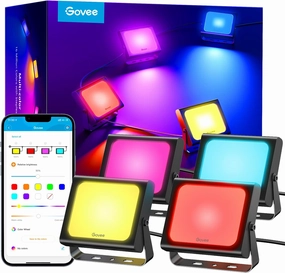 Govee Outdoor Lights, Flood Lights Uplight 2 in 1, LED Landscape Lighting, Patio lights Low Voltage Landscape Lights, IP65 Pathway Lights with App Control, Garden Yards, Halloween Lights, Wired 4 Pack