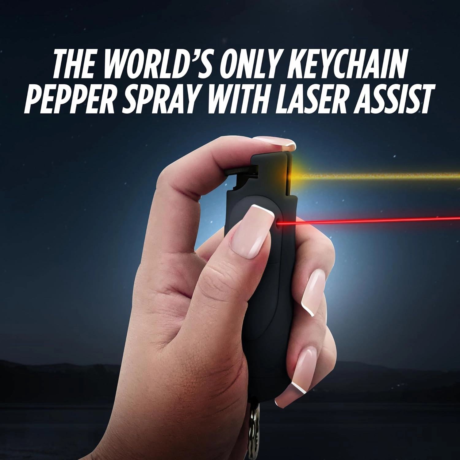 Guard Dog Security AccuFire 2 - Laser Sight Pepper Spray Self Defense - 20% Smaller - Instant Release - 16 Feet Safety Range - Maximum Strength - Finger Grips - Soft Touch Body
