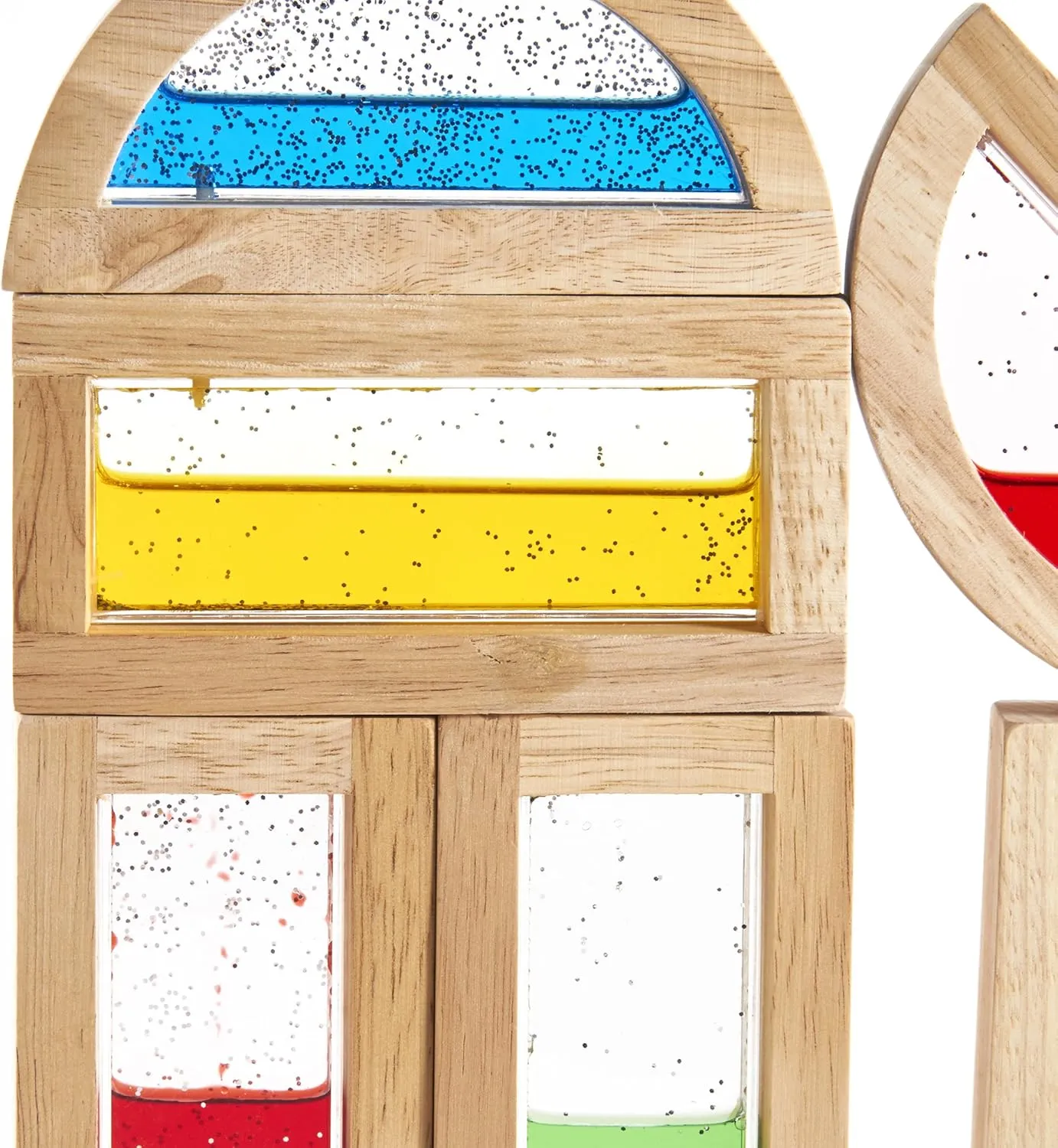 Guidecraft Rainbow Blocks - Shimmering Water: Creative Colorful Learning and Educational, Construction Building Toys Set for Kids - Stacking Blocks