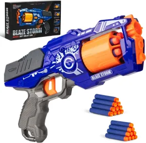 Gun for Nerf Guns Bullet, Toy Foam Blaster Gun with Rotating Barrel, Blaster Gun Toy Pistol with 20 Pcs Soft Foam Darts, Gun Toy for 3 4 5 6 7 8 Year Old for Boys, Kids and Teens