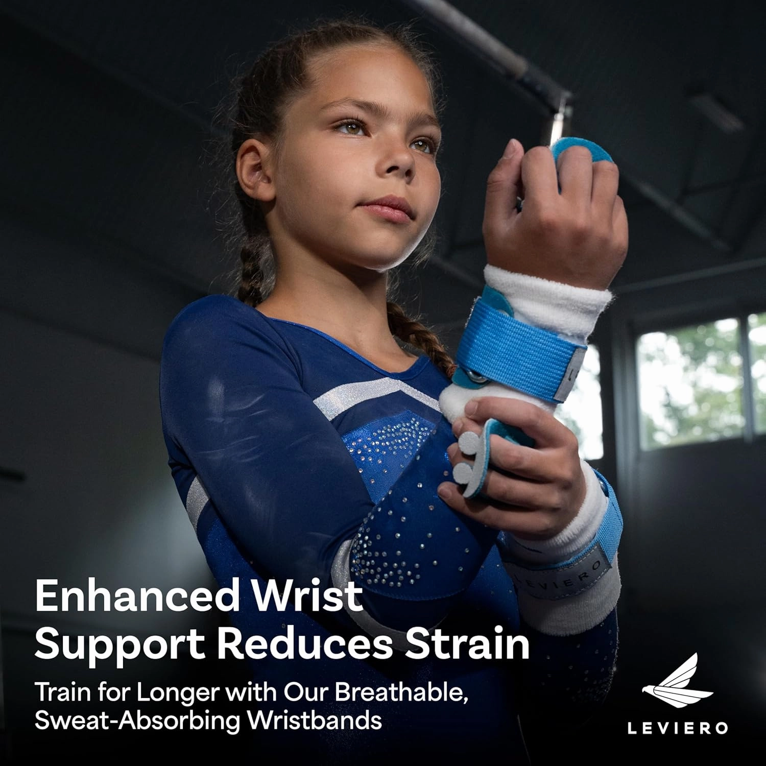 Gymnastics Grips Set Narrow Nippers, Grips for Gymnastics Girls, Dowel Grips with Soft Leather, Hook and Loop Wrist Straps, and Adjustable Finger Holes, for All Ages