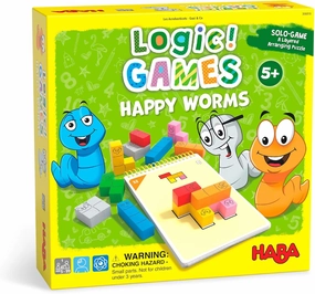 HABA Logic! Games: Happy Worms - Solo Brain Teaser Puzzling Game