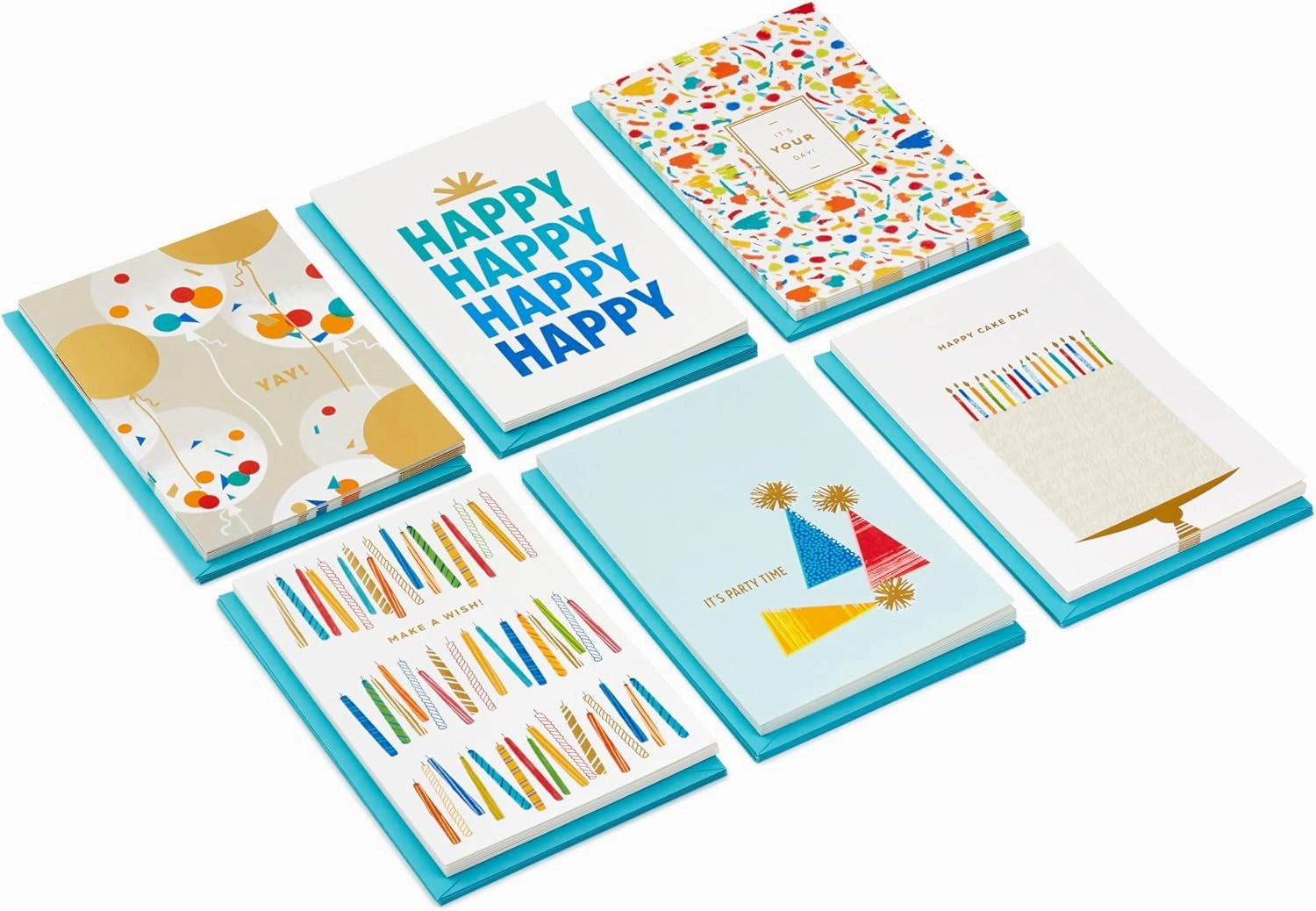 Hallmark Birthday Cards Assortment, 36 Cards with Envelopes (Party Time)