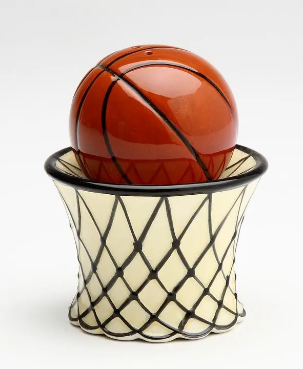 Hand Painted Ceramic Basketball Salt & Pepper Shakers, Home Décor, Gift for Him, Gift for Dad, Kitchen Décor, Game Room Decor
