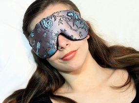 Handmade Opulence Eye Mask Pillow - Weighted Flaxseed Fill, Unscented, Satin & Velvet, Adjustable Strap - Ideal for Meditation & Restful Sleep - Birds in Paradise - TEMF-BP