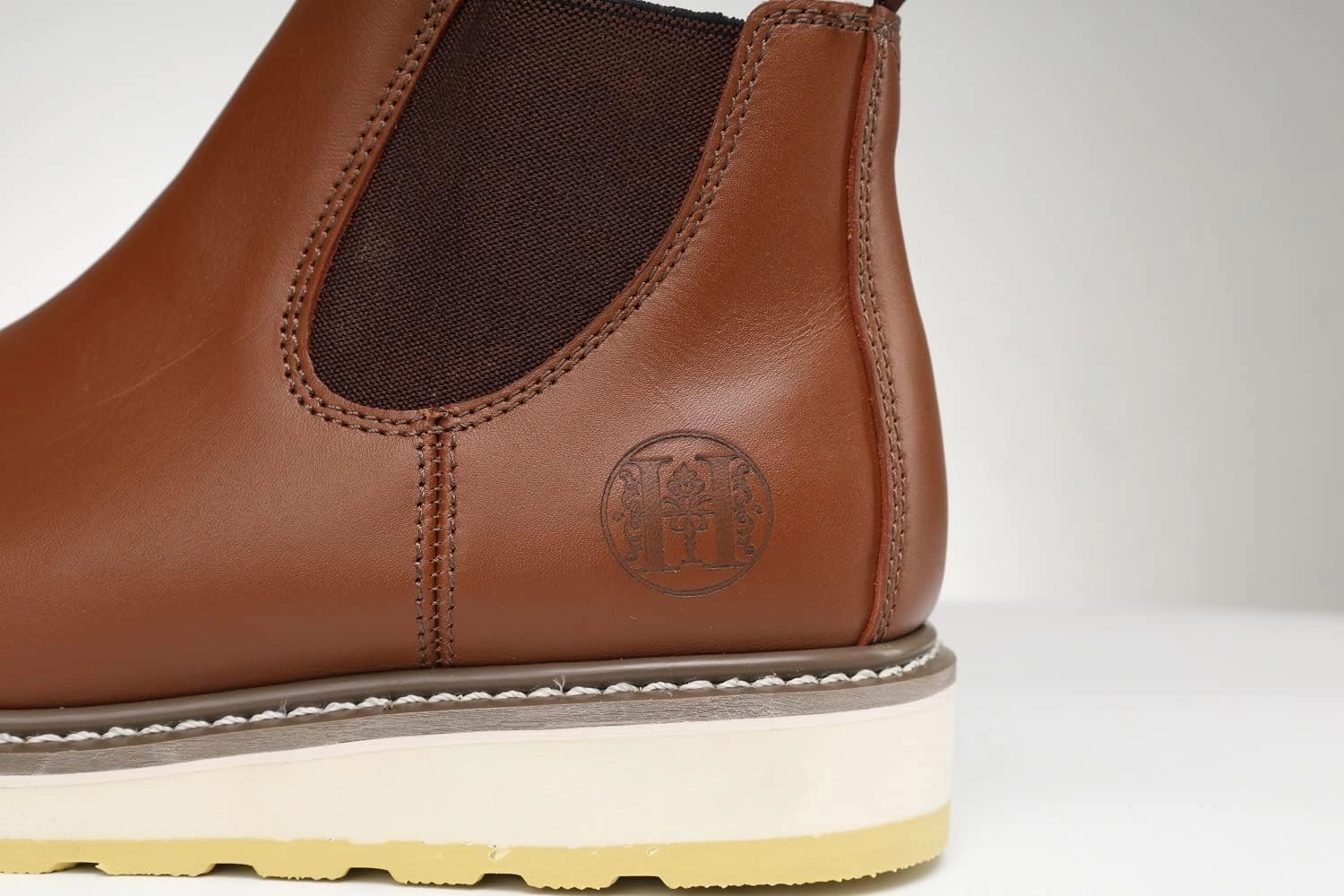 HANDPOINT Men's Chelsea Double Gore Pull-On Soft Toe Work Boots - Brown 84985
