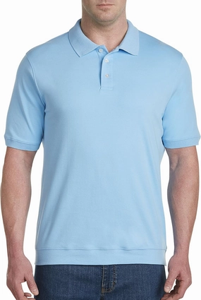 Harbor Bay by DXL Big and Tall Soft Interlock Banded-Bottom Shirt, Alaskan Blue, 6XL-Tall