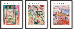 HAUS AND HUES Matisse Prints - Set of 3 Henri Matisse Wall Art, Famous Artist Paintings, Colorful Poster Set, Impressionist and Modern Art, Classic Art Poster (12x16, Unframed)