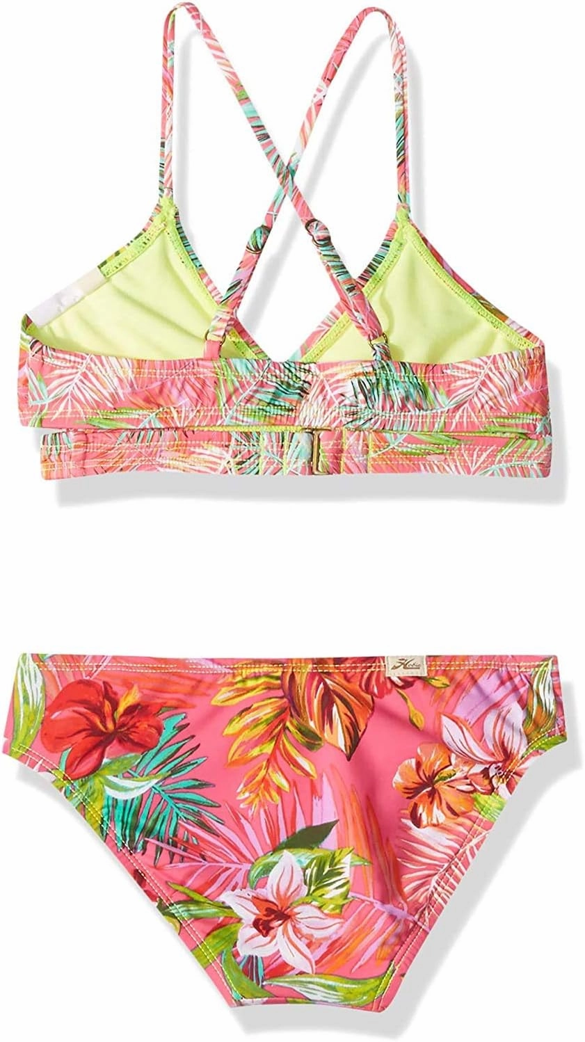 Hobie Girls' Wrap Bikini Top and Hipster Bottom Swimsuit Set