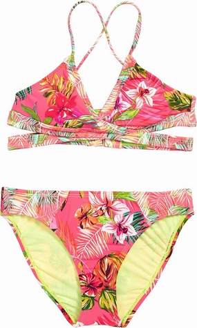 Hobie Girls' Wrap Bikini Top and Hipster Bottom Swimsuit Set