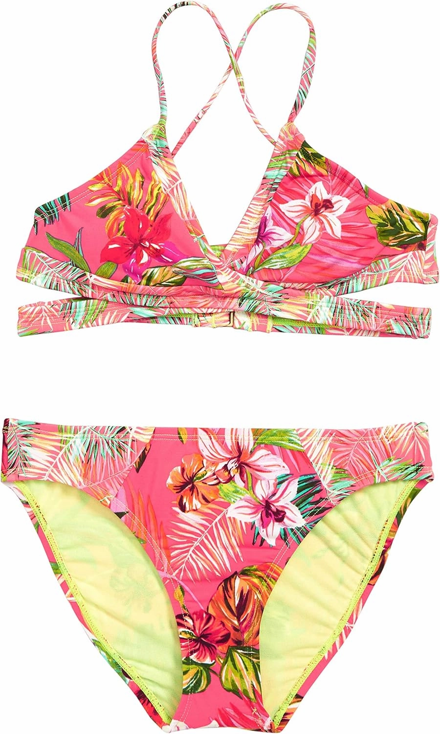 Hobie Girls' Wrap Bikini Top and Hipster Bottom Swimsuit Set