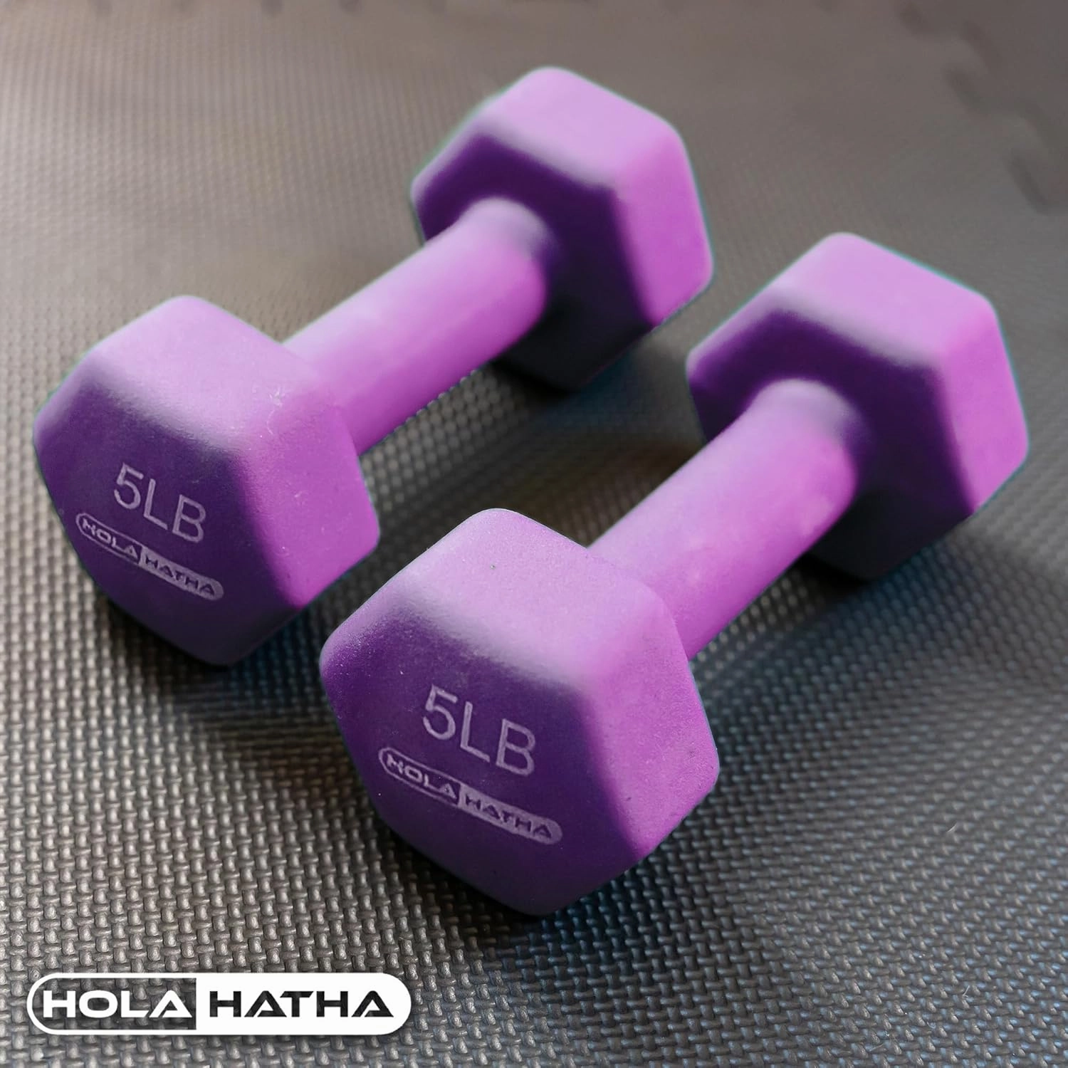 HolaHatha Neoprene Dumbbell Free Hand Weight Set with Rack, Ideal for Home Exercises to Gain Tone and Definition