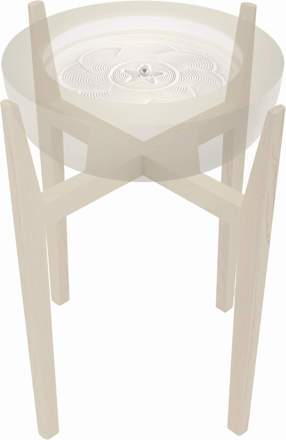 Homedics Drift Sandscape Solid Wood Sand Table Stand 16” Compatible drift 16”, ST-300-BK and ST-300-CE, White Wash (Stand Only, Drift Sold Separately)