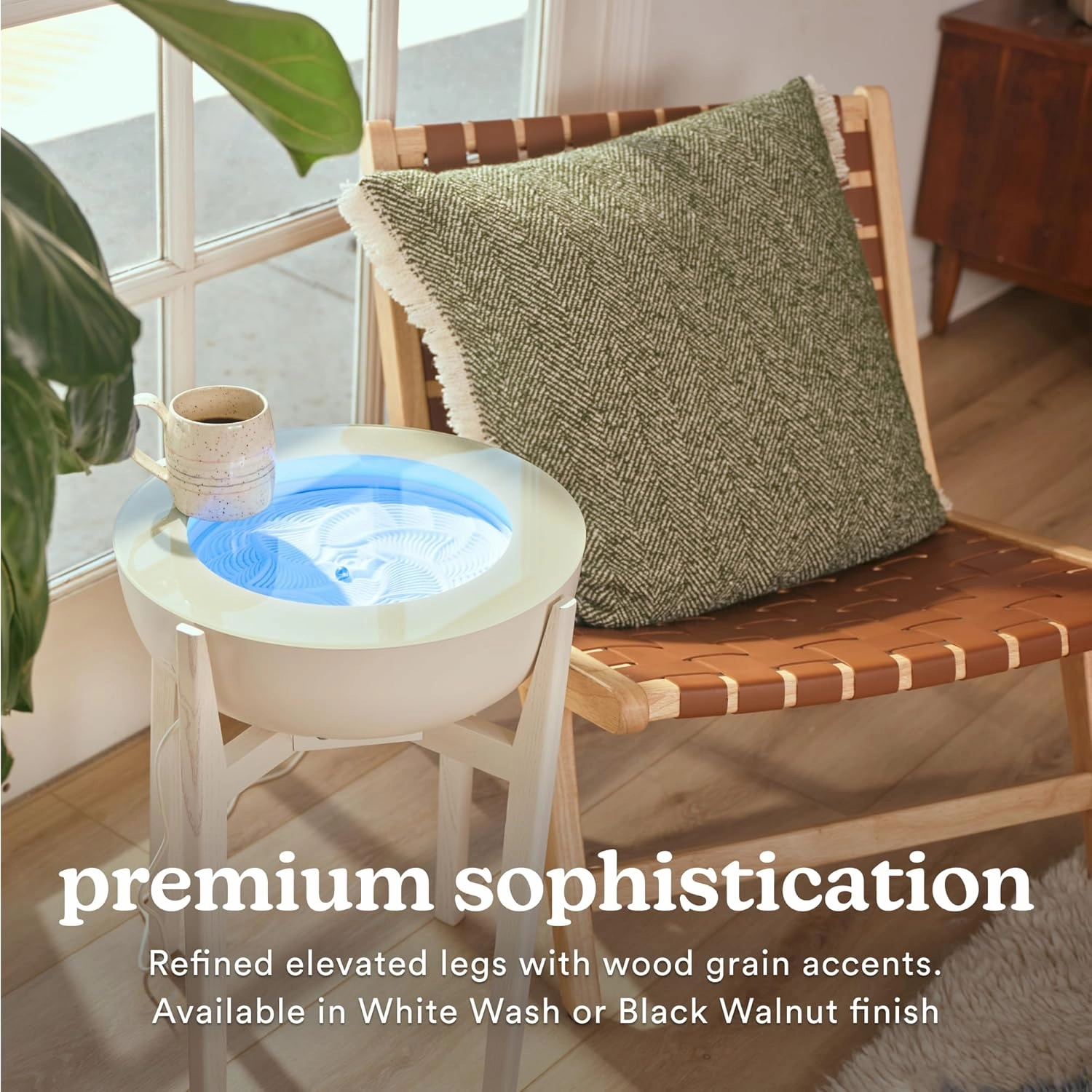 Homedics Drift Sandscape Solid Wood Sand Table Stand 16” Compatible drift 16”, ST-300-BK and ST-300-CE, White Wash (Stand Only, Drift Sold Separately)