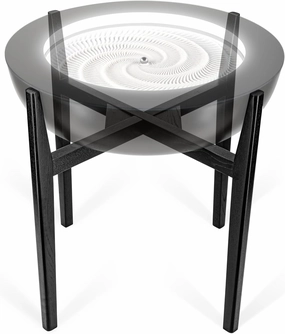 Homedics Drift Sandscape Solid Wood Sand Table Stand Compatible with drift 21” , ST-400-BK, ST-400-CE, Black Walnut (Stand Only, Drift Sold Separately)