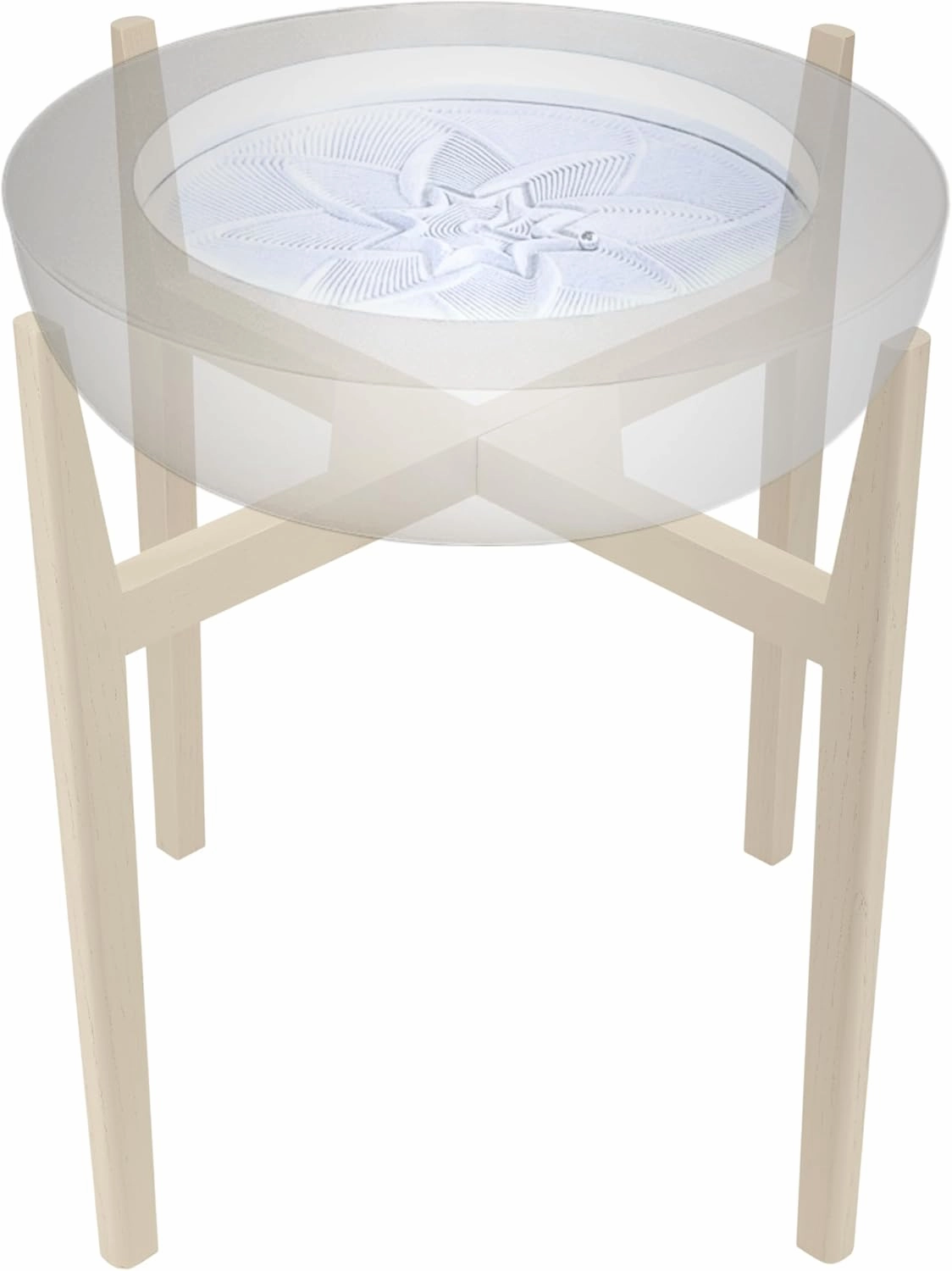 Homedics Drift Sandscape Solid Wood Sand Table Stand Compatible with drift 21” , ST-400-BK, ST-400-CE, White Wash, Cream, STS-400-WA