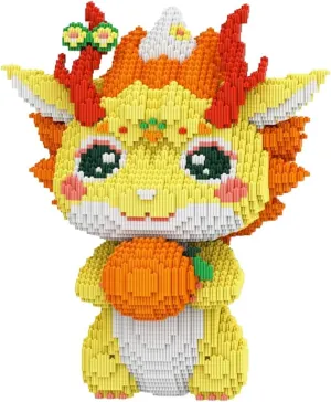 HONLANCH Animal Orange Dragon Micro Building Blocks Set（13500PCS 40cm High Series） Gift for Adults and Kids