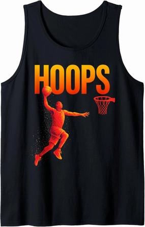 Hoops Slam Dunk Basketball Sports Mid Air Men Boys Tank Top