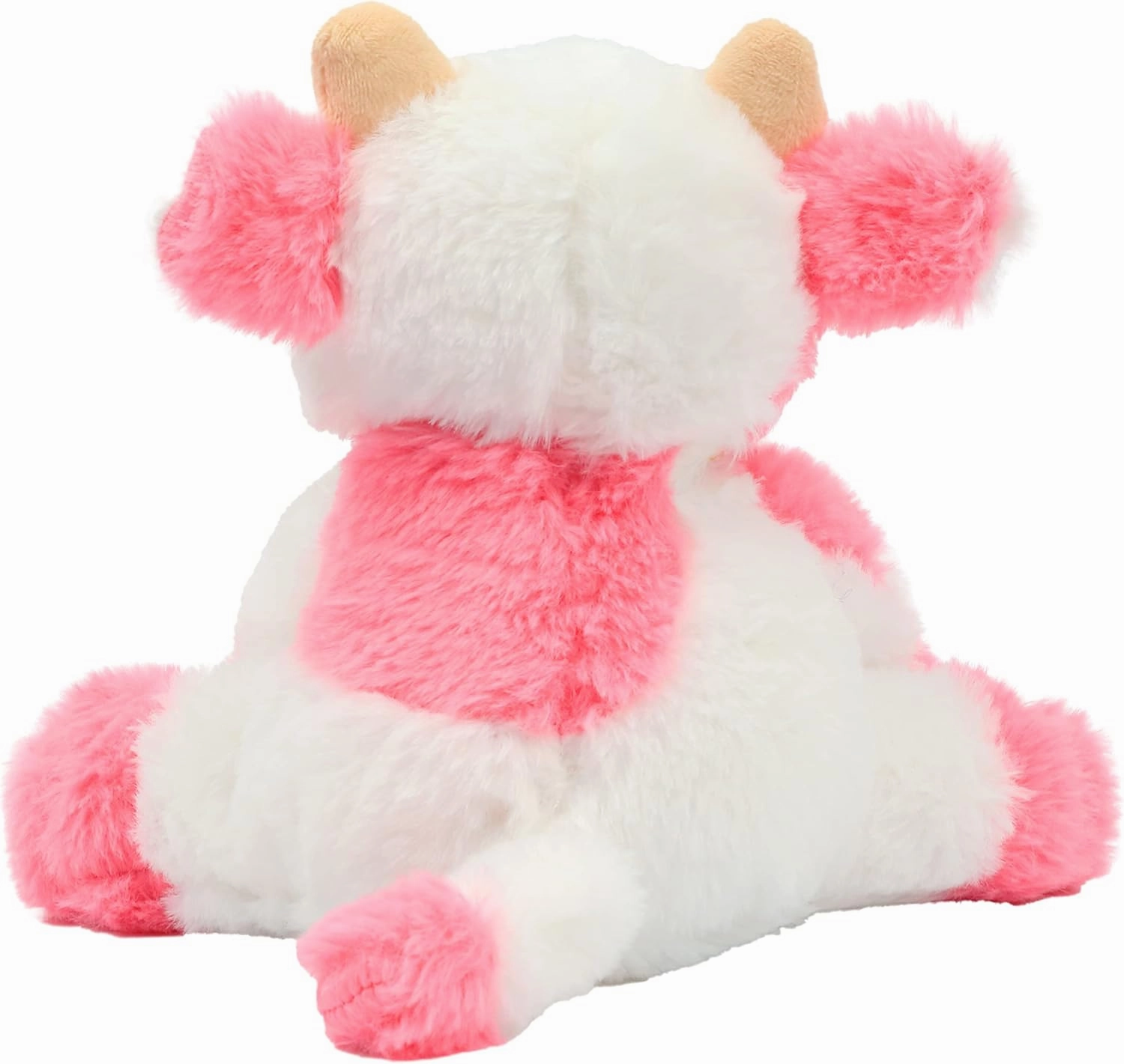 Hopearl Adorable Plush Cow Toy Floppy Dairy Cattle Soft Stuffed Animal Cute Birthday Gifts for Boys Girls Kids Toddlers, Strawberry Pink, 9''