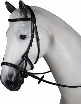 HORZE Denver Soft Leather English Side Pull Bitless Bridle for Horses | Web Reins Included