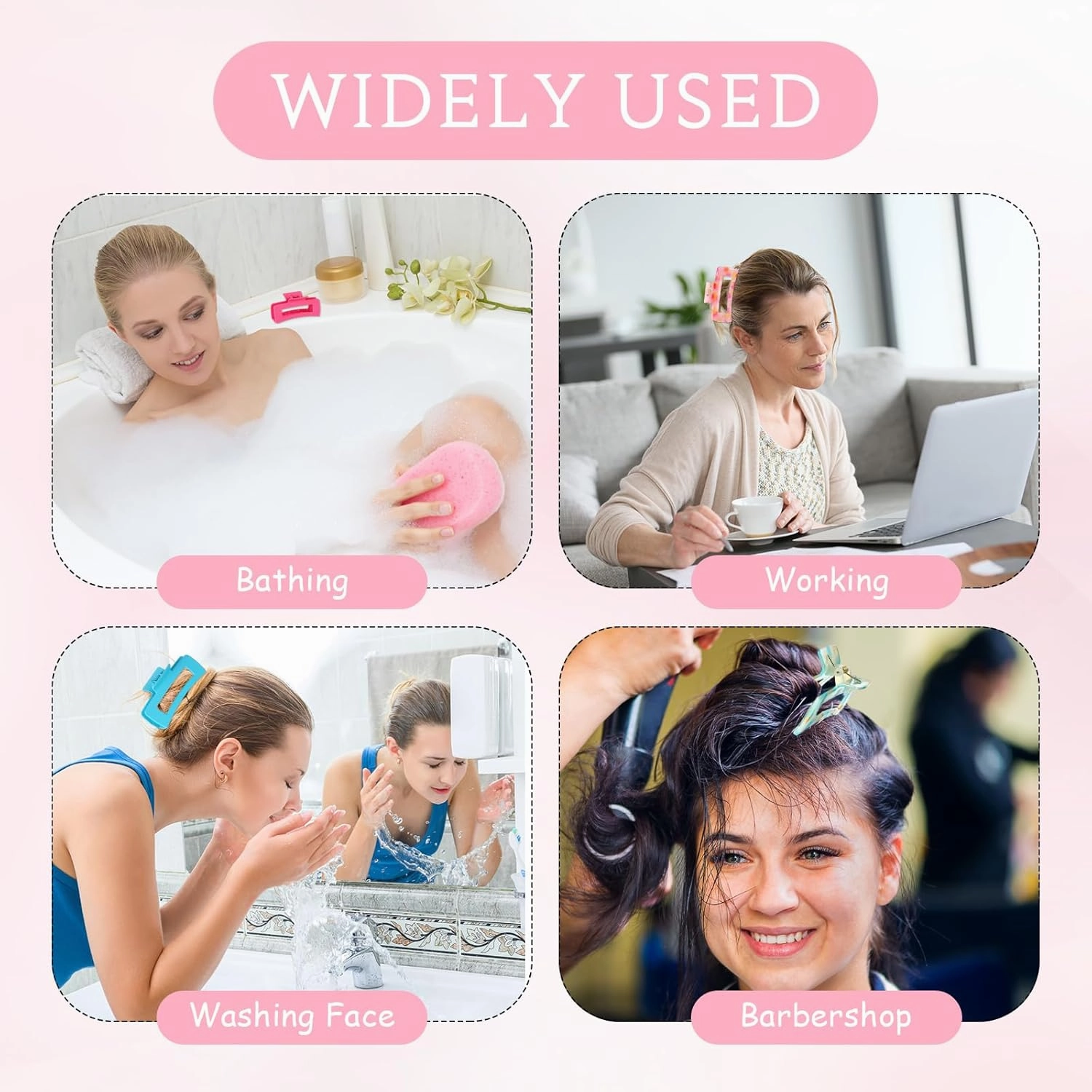 Hotop 50 Pcs Cute Hair Claw Clips Set Nonslip Square Clips Colorful Rectangle Hair Accessories for Women(4.1 Inch,Fresh Color)
