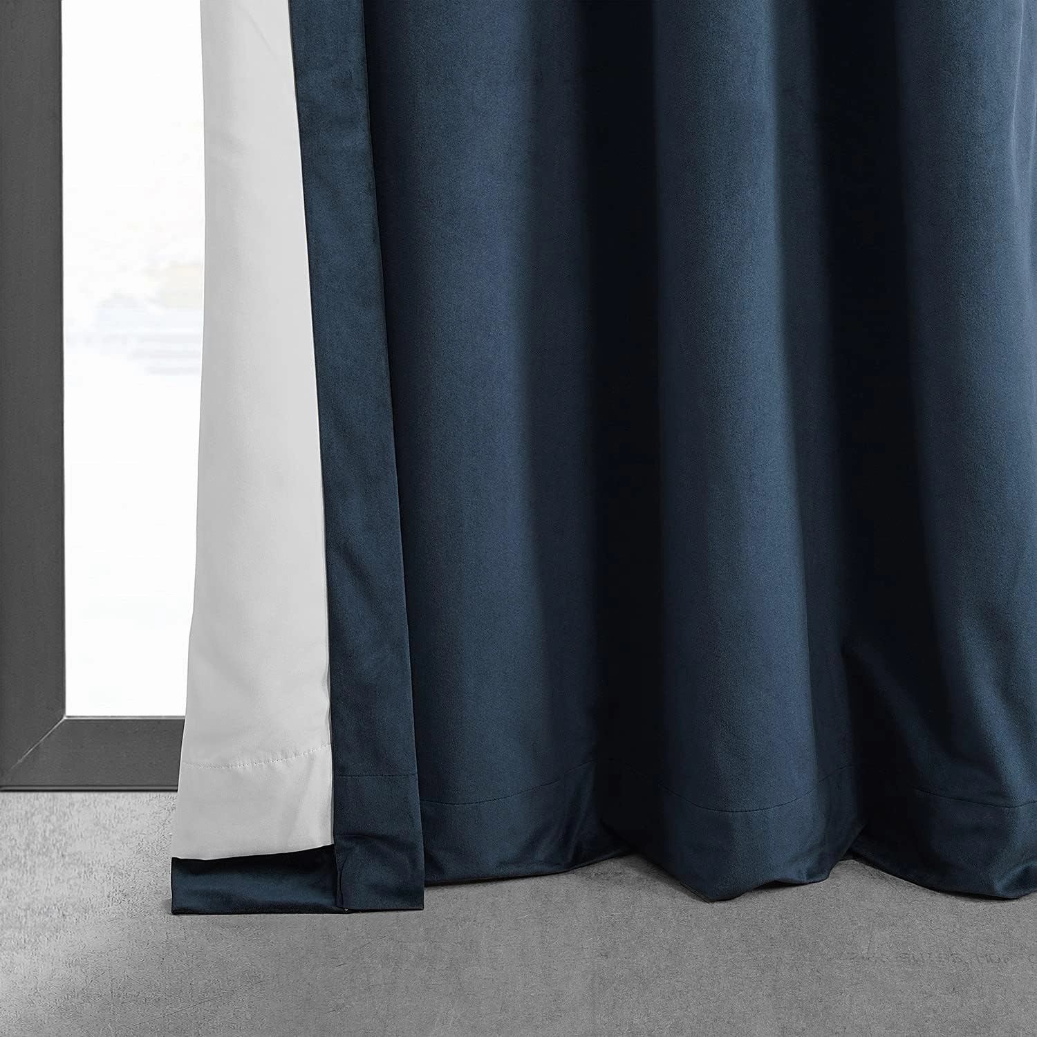 HPD Half Price Drapes Signature Grommet Blackout Velvet Curtains For Living Room 50 X 120 (1 Panel), VPCH-194023-120-GRBO, Midnight Blue