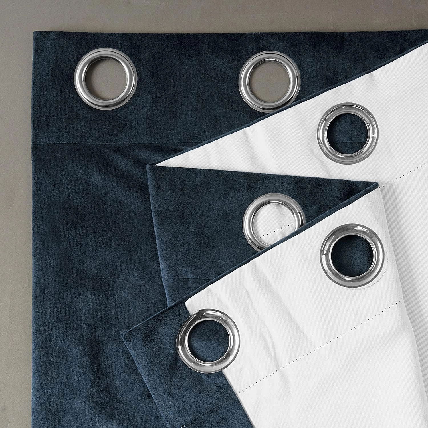 HPD Half Price Drapes Signature Grommet Blackout Velvet Curtains For Living Room 50 X 120 (1 Panel), VPCH-194023-120-GRBO, Midnight Blue