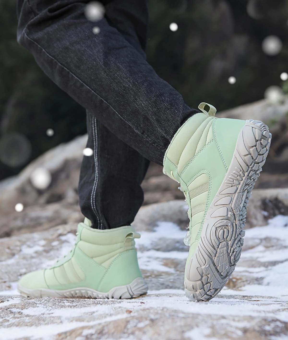 Hrtesus Hike Winter Barefoot Shoes Women Men, Winter Footwear Boots Wide Toe Non-Slip Highly Elastic Sneakers