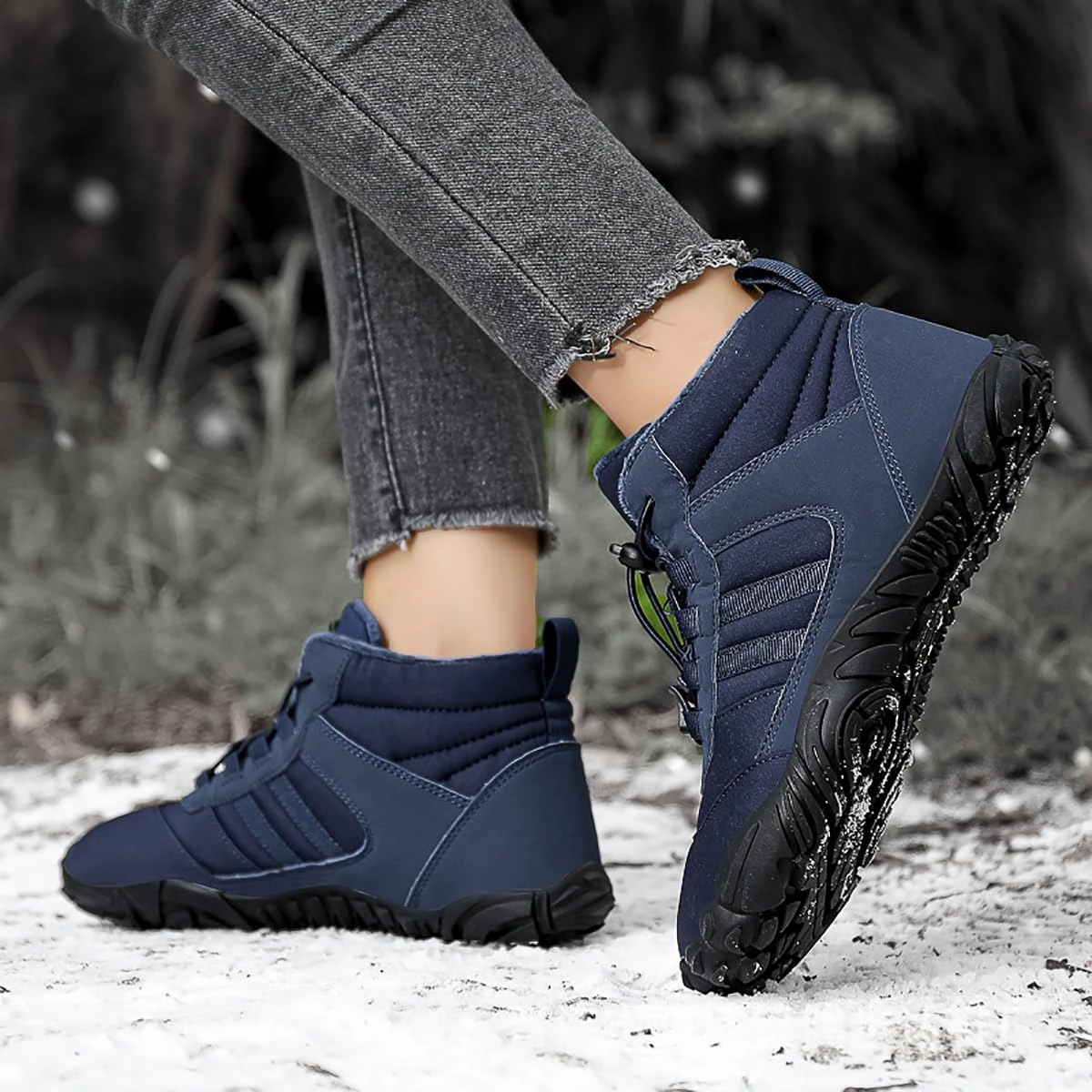 Hrtesus Hike Winter Barefoot Shoes Women Men, Winter Footwear Boots Wide Toe Non-Slip Highly Elastic Sneakers