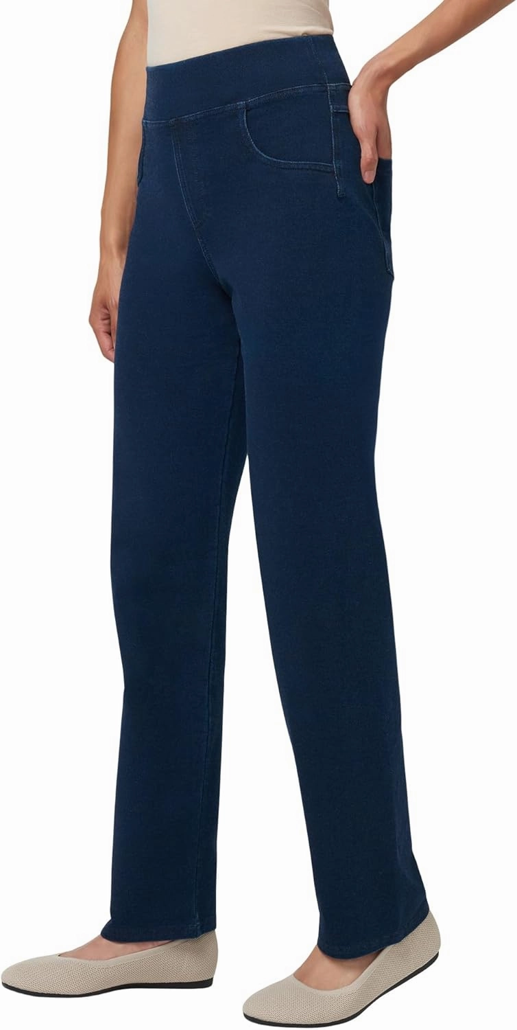 HUE Women's Super Soft Stretch High Rise Denim Leggings, No Side Seams