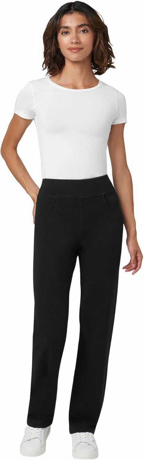HUE Women's Super Soft Stretch High Rise Denim Leggings, No Side Seams