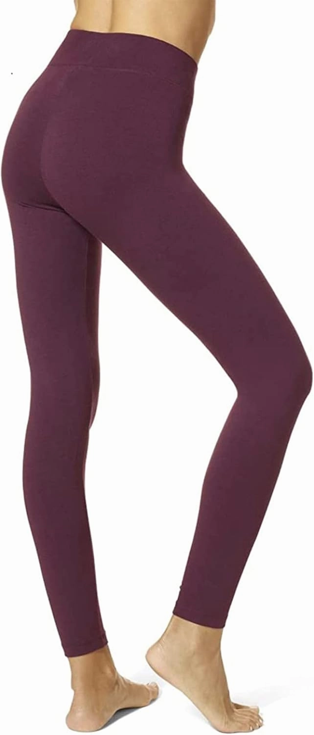 HUE Women's Ultra Soft Cotton Leggings with Wide Waistband, Full and Capri Length