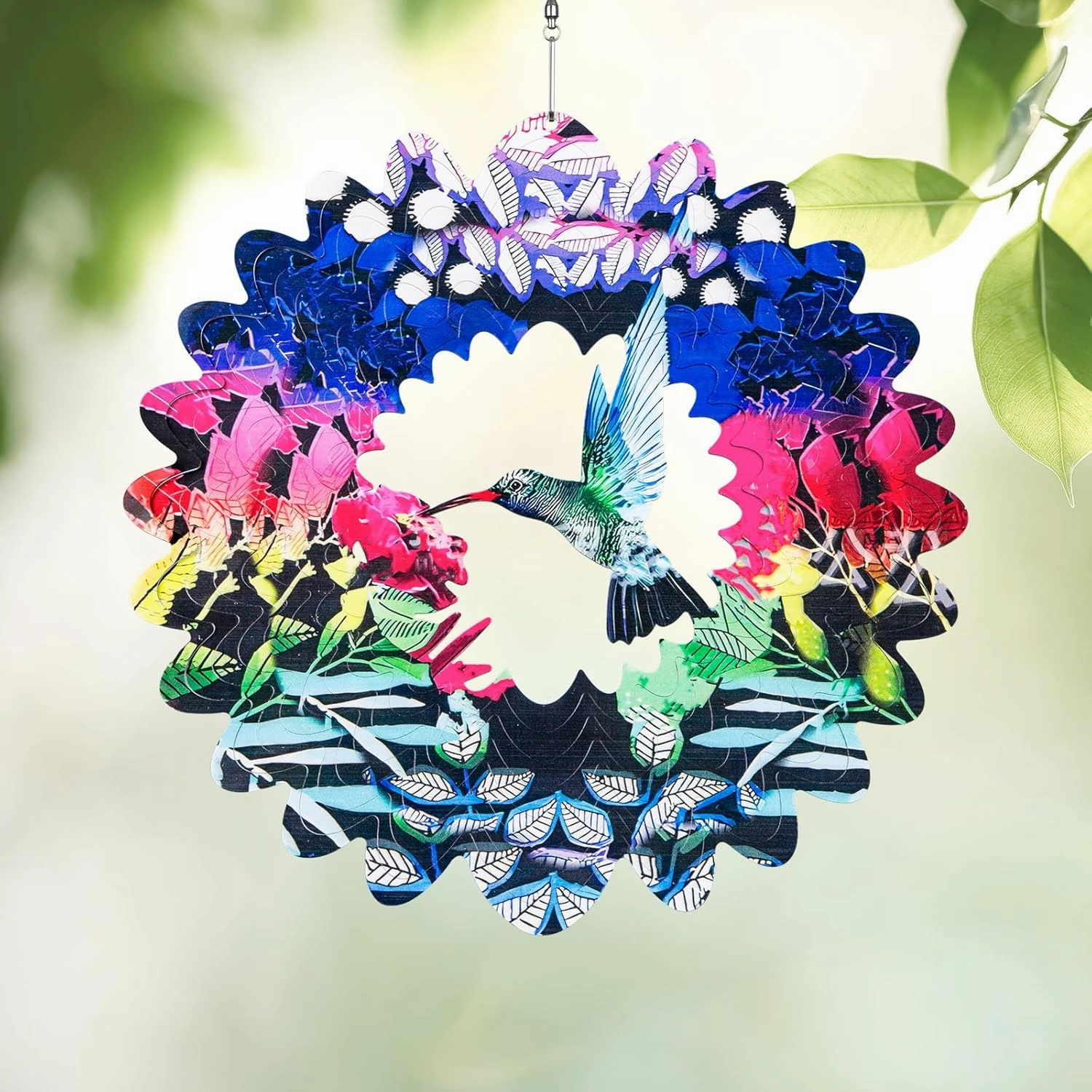 Hummingbird Wind Spinners Hummingbird Gifts for Women Mom Grandma Wife Stainless Steel Hanging Wind Spinner for Outdoor Indoor Metal 3D Bird Wind Spinner for Garden Yard Decor