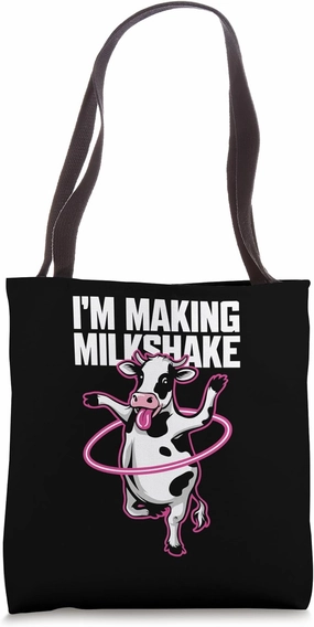 I'm Making Milkshake - Funny Milkshake Cow Pun Hula Hoop Tote Bag