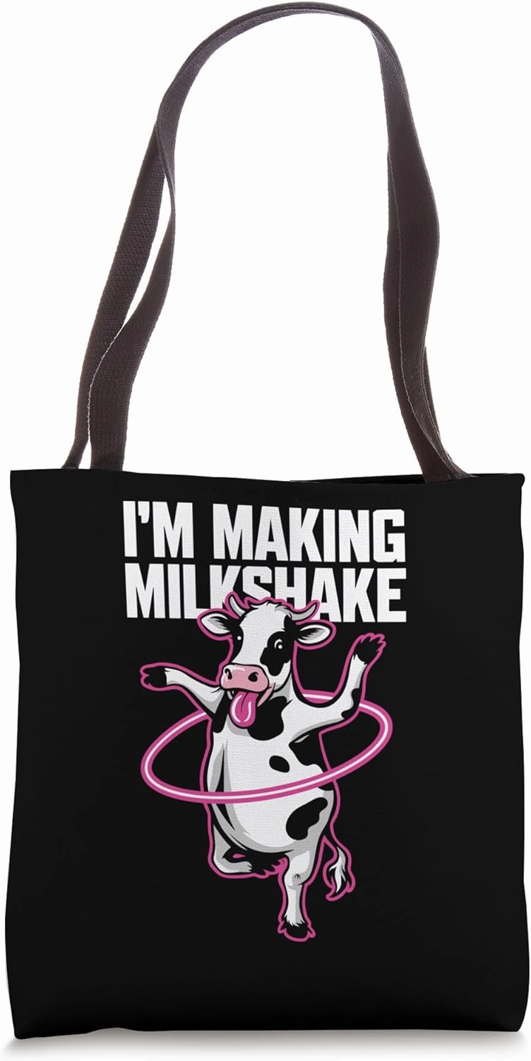 I'm Making Milkshake - Funny Milkshake Cow Pun Hula Hoop Tote Bag