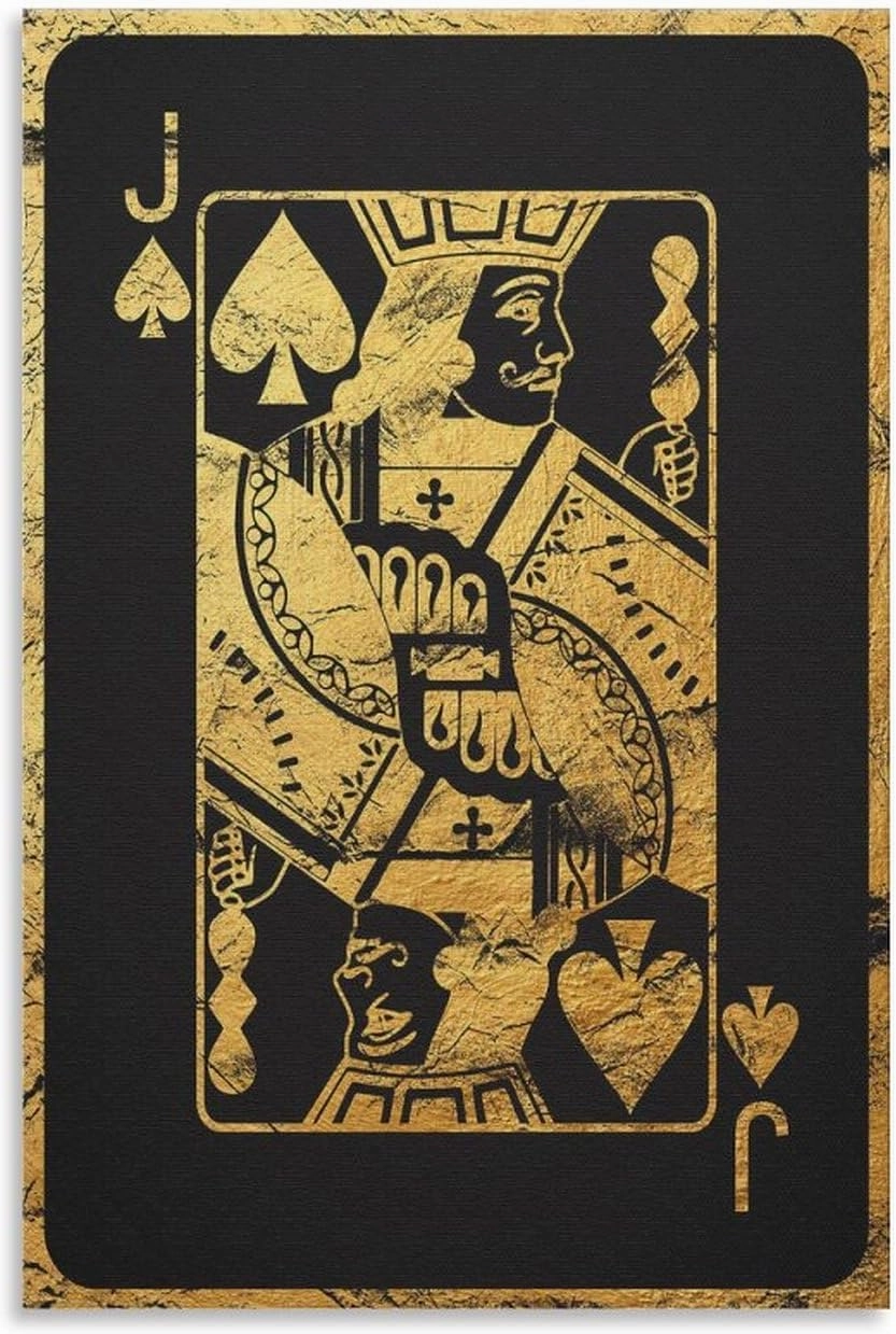 Iisrar Jack Of Spades Poster Ou Canvas Wall Art, Poker Playing Cards, Black Jack Playing Card, Poker, Texas Poster for Room Aesthetics Canvas Wall Art Poster And Print Unframe-7 16x24inch(40x60cm)