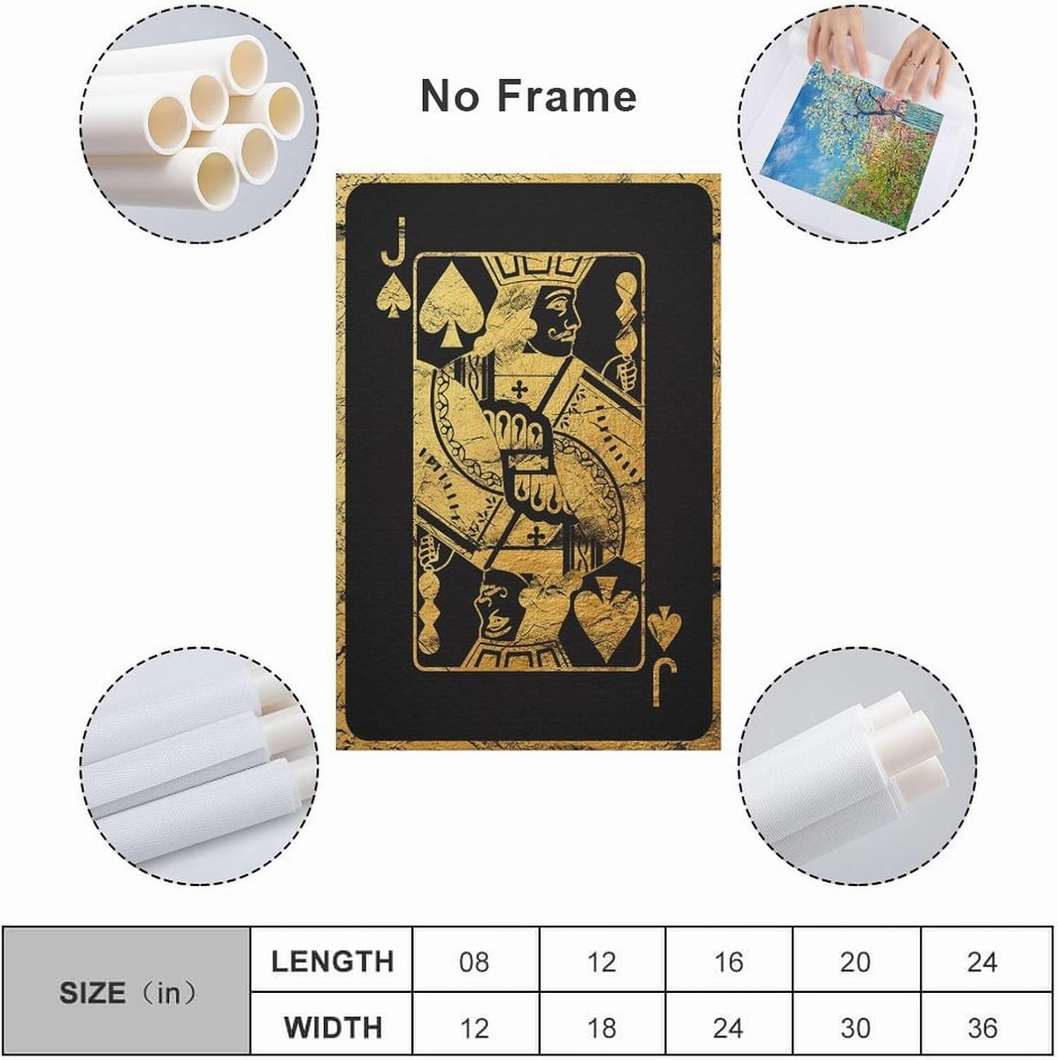 Iisrar Jack Of Spades Poster Ou Canvas Wall Art, Poker Playing Cards, Black Jack Playing Card, Poker, Texas Poster for Room Aesthetics Canvas Wall Art Poster And Print Unframe-7 16x24inch(40x60cm)