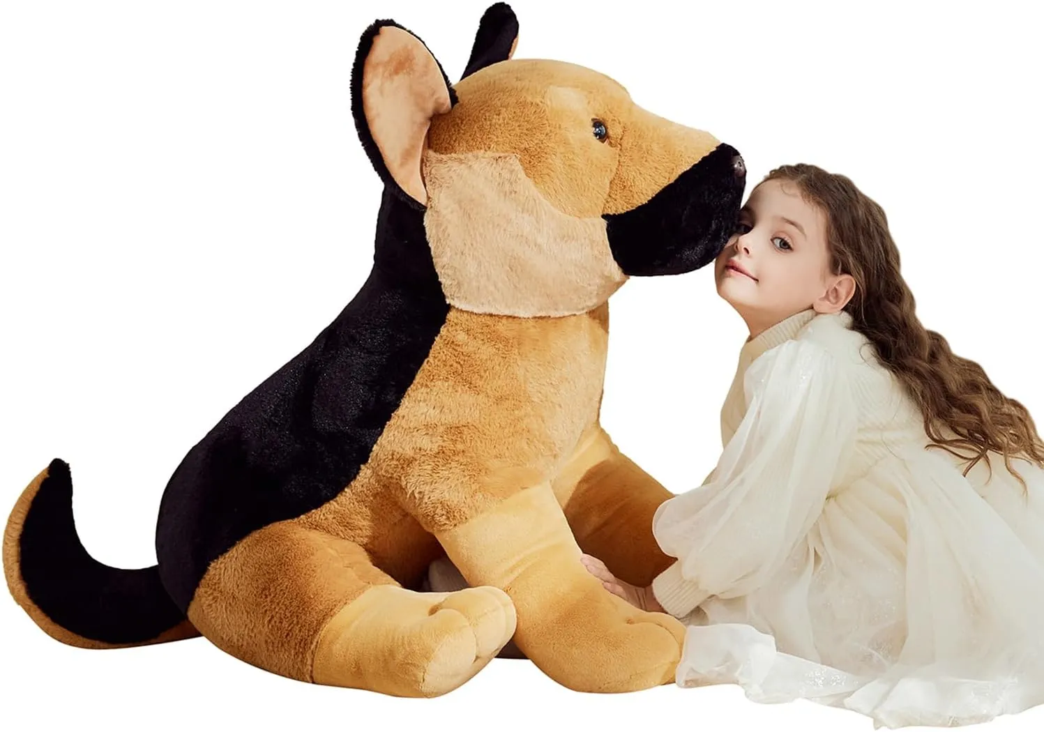 IKASA Giant German Shepherd Dog Stuffed Animal Plush Toy,Large Big Jumbo Soft Toys,26" Cute Huge Size Fluffy Plushy Fat Plushie,Gifts for Kids