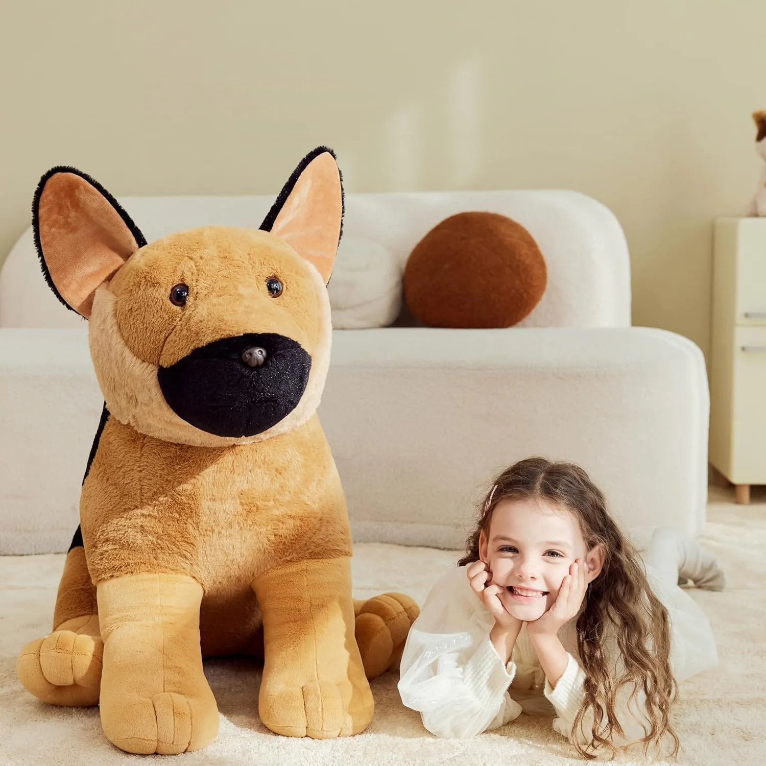 IKASA Giant German Shepherd Dog Stuffed Animal Plush Toy,Large Big Jumbo Soft Toys,26" Cute Huge Size Fluffy Plushy Fat Plushie,Gifts for Kids