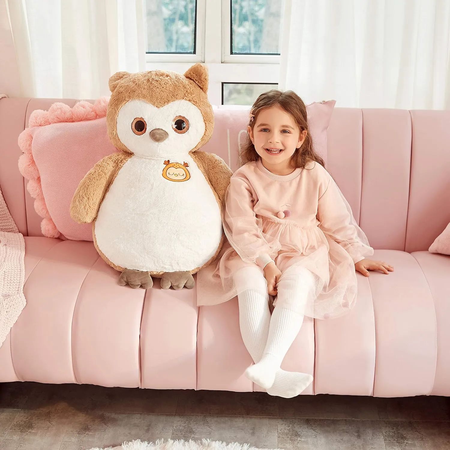 IKASA Giant Owl Stuffed Animal Plush Toy,23" Large Cute Jumbo Soft Toys,Huge Big Size Plushy Oversized Plushie,Gifts for Kids