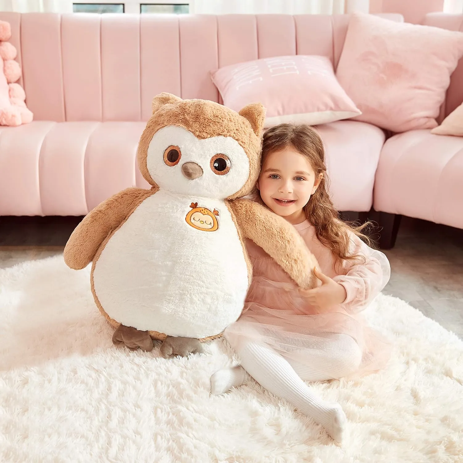 IKASA Giant Owl Stuffed Animal Plush Toy,23" Large Cute Jumbo Soft Toys,Huge Big Size Plushy Oversized Plushie,Gifts for Kids