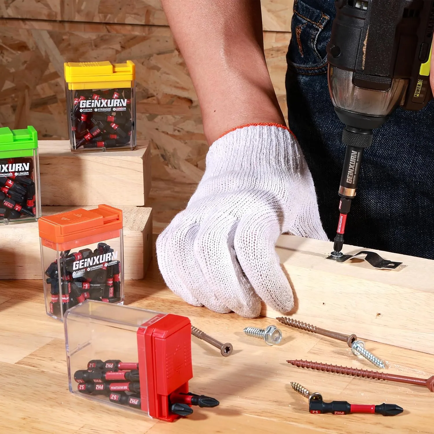 Impact Square Screwdriver Bits Set,45 Pcs 2" Magnetic (SQ1/SQ2/SQ3) S2 Steel Multi Driver Bits with Storage Colorful Box