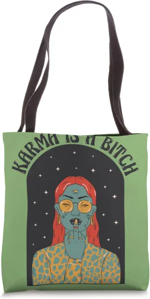 Indie Aesthetic Cosmic Witchy Evil Eye Third Eye Karma Tote Bag