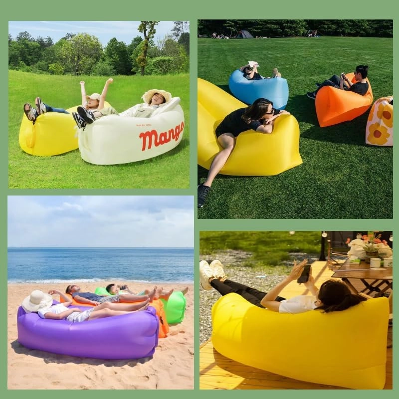 Inflatable Lounger Air Sofa Lightweight Easy to Set Up Colorful for photo Taking Suitable for Hiking Picnics Outdoor Music Festivals & Backyard (Pink-01)