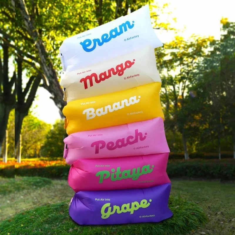 Inflatable Lounger Air Sofa Lightweight Easy to Set Up Colorful for photo Taking Suitable for Hiking Picnics Outdoor Music Festivals & Backyard (Pink-01)