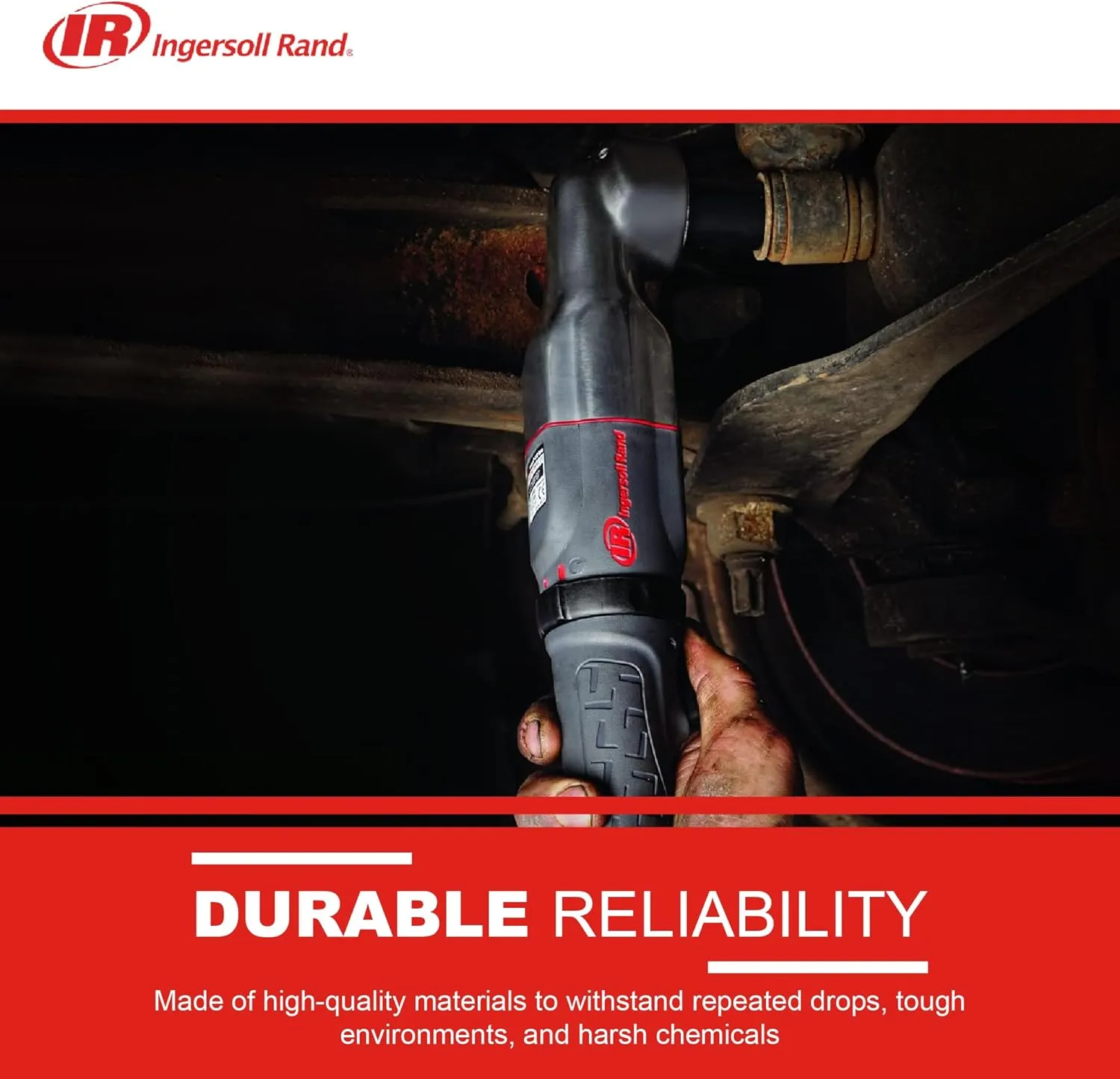 Ingersoll Rand 2015MAX 3/8" Pneumatic Air Impact Wrench, Right Angle, Low Profile 2” Hammerhead, 180 ft lbs Max Torque, 7,100 rpm, Two-Position Power Regulator, Gray