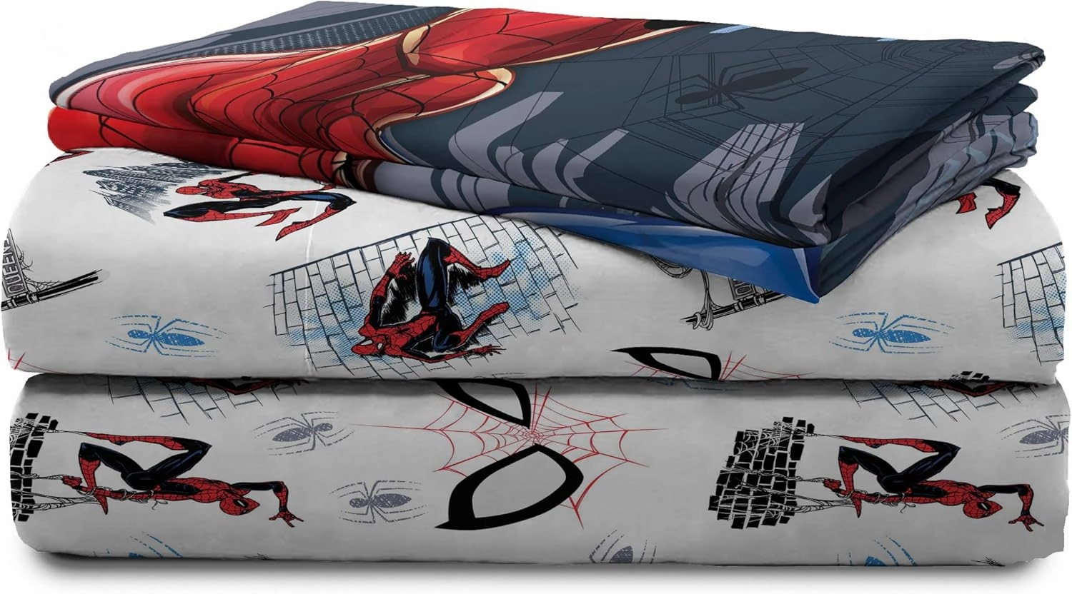 Jay Franco Marvel Spiderman Crawl Full Sheet Set - 4 Piece Set Super Soft and Cozy Kid’s Bedding - Fade Resistant Microfiber Sheets (Official Marvel Product)